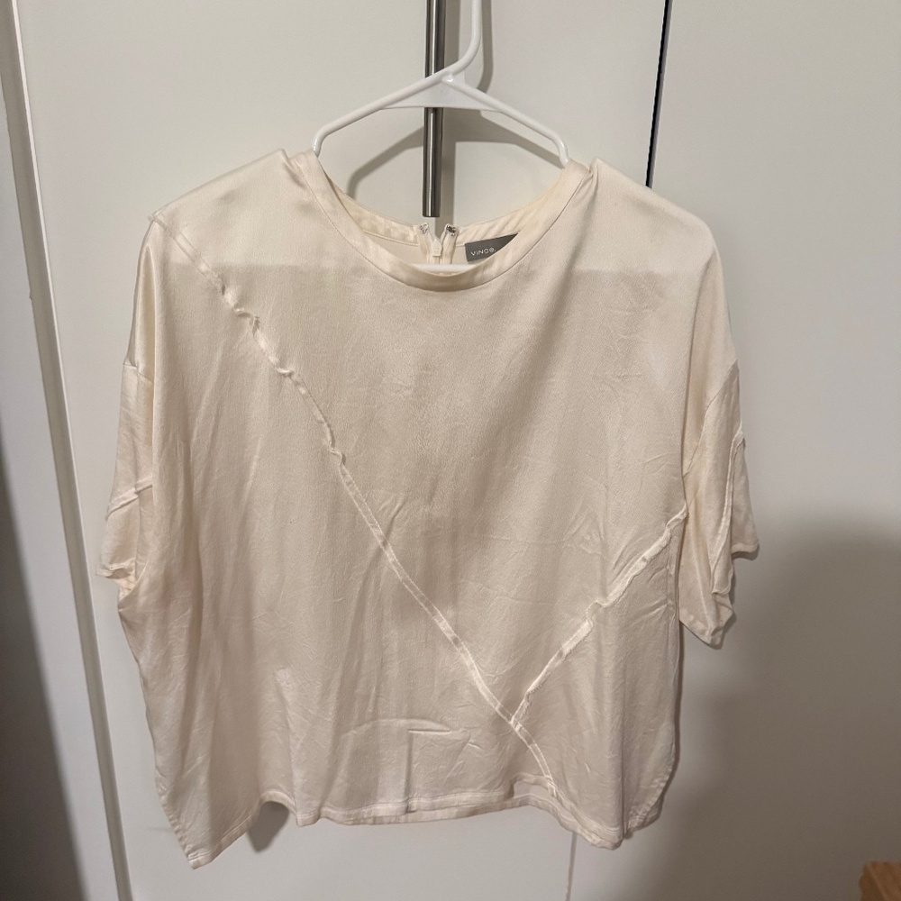 Vince white silk blouse size medium